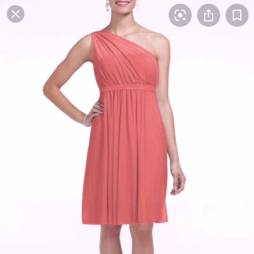 Pink One Shoulder Bridesmaid Dress